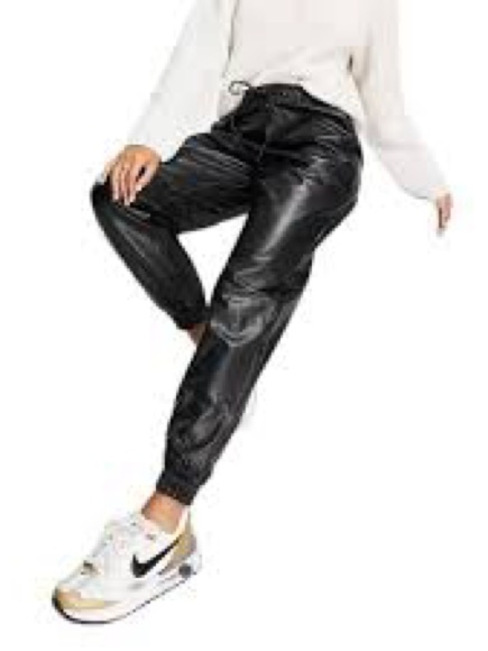 Abercrombie & Fitch Faux Leather Joggers Sz Medium Y2K Moto Rock